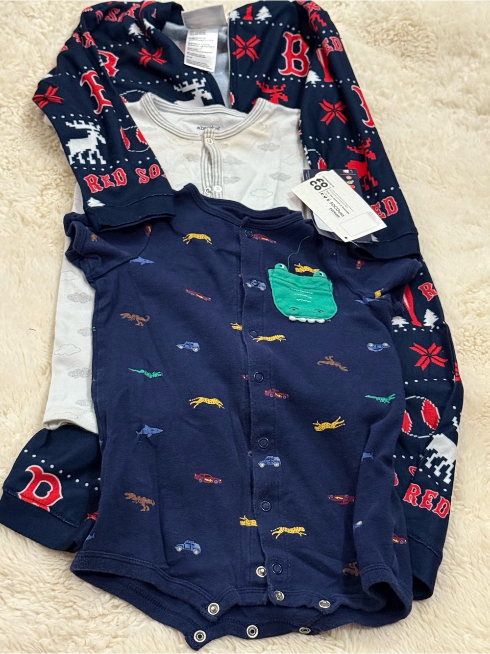 Carter's Navy, White & Red Baby One-Piece Bodysuit Set
